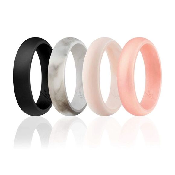 NWT Wool + Pepper Co. Silicone Wedding Ring Bridal Set (4 rings) - Picture 1 of 5